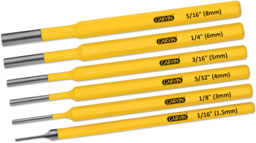 6Pc Drive Pin Punch Set 6"/150mm - 1/16-5/16" (1.5-8mm)