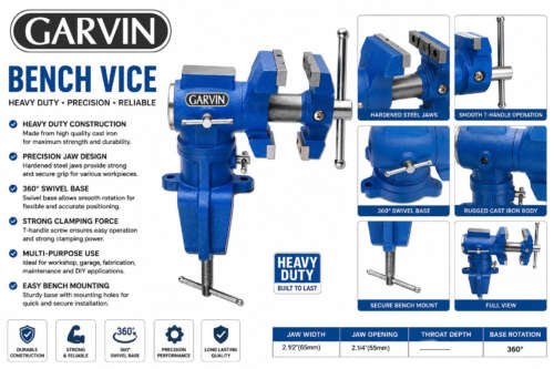 Bench Vice Multi Angle 360 Degrees - 2-1/2" (63mm)