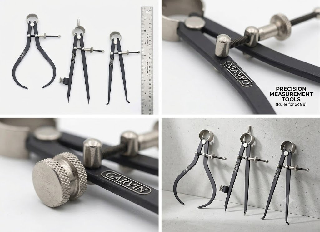 3Pc set Premium Spring Calipers (With Pencil Holder) - 6" - Image 2