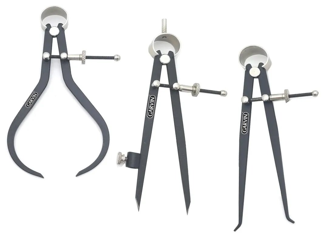 3Pc set Premium Spring Calipers (With Pencil Holder) - 6"