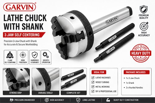 Lathe Chuck Self Centering 3 Jaw 50mm with Shank MT-2 (M14)